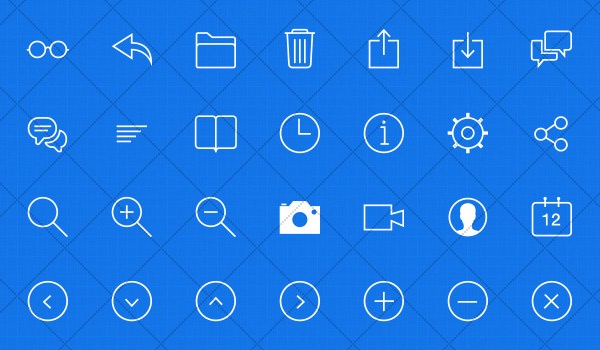 Free simple icon set: Awesome iOS 7Line Icons