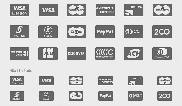 Free simple icon set: Payment Card Glyphs Icon Set