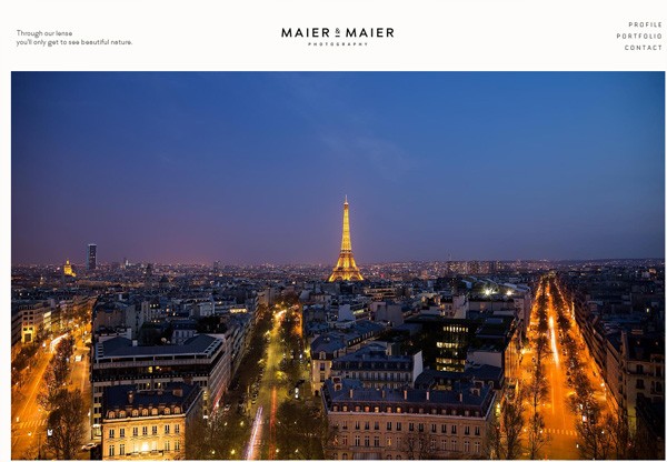 Simple portfolio website design for inspiration: www.maierandmaierphotography.com