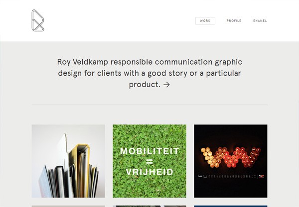 Simple portfolio website design for inspiration: royveldkamp.nl