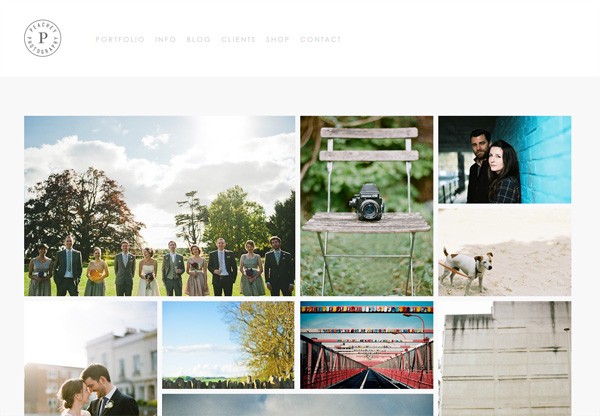 Simple portfolio website design for inspiration: peacheyphotography.co.uk
