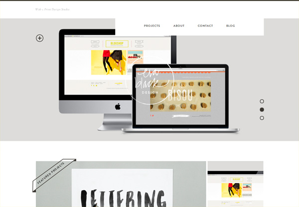 Simple portfolio website design for inspiration: evablackdesign.com