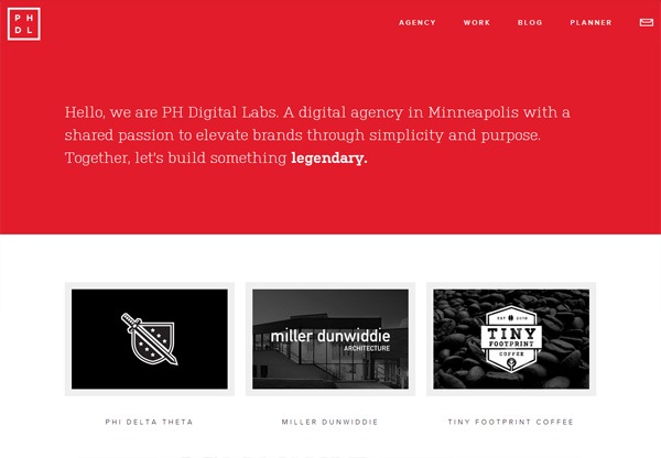 Simple portfolio website design for inspiration: phdigitallabs.com