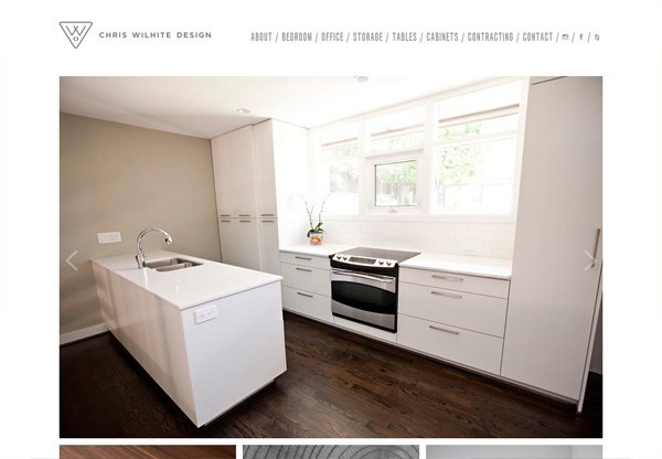 Simple portfolio website design for inspiration: chriswilhitedesign.com