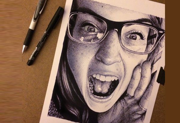 Ballpoint Pen Sketch by Morgan Davidson