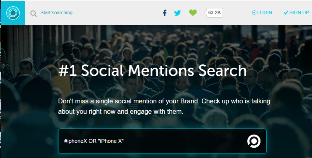 Social Mention's website