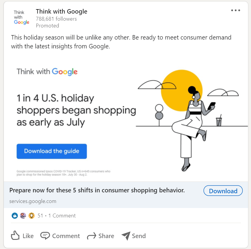 Sponsored Content ad featuring a blog post from Google