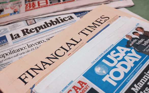 Stack of newspapers