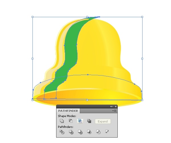 Click on the Intersect button in the Pathfinder Panel Step 3