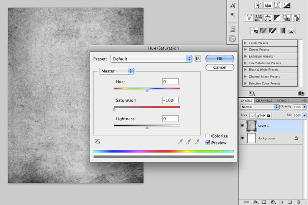 Desaturate the Background Texture