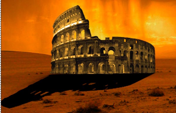 step02 extract and place colosseum in the scene shadow fill with black