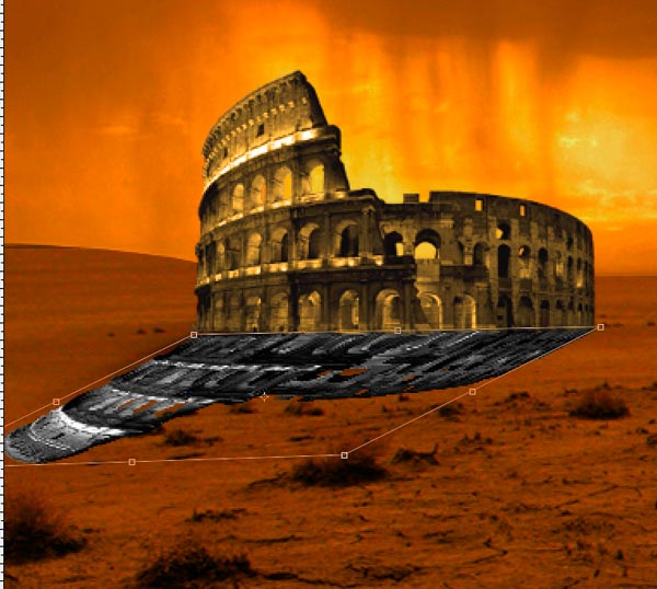 step02 extract and place colosseum in the scene transform tool 02