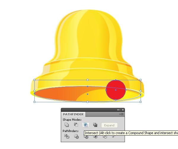 Press the Intersect button in the Pathfinder Panel