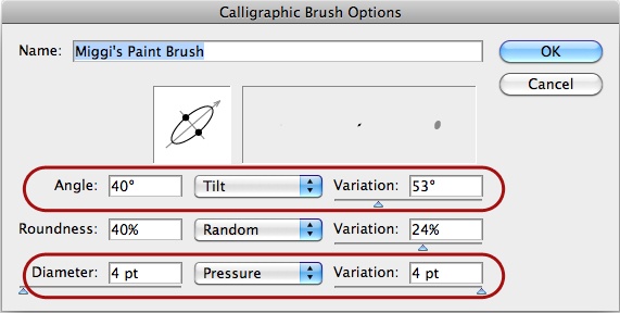 Brush settings