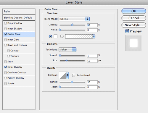 step04 outer glow settings