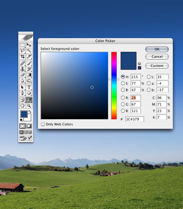 Create darker blue sky gradients