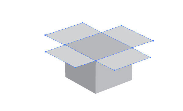 Zeichnen Sie die Klappen der Box