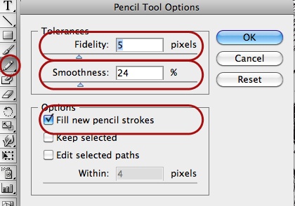 Pencil tool