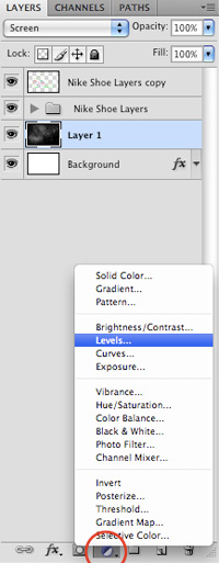 step16 levels adjustment layer