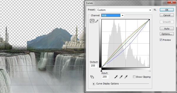 Create the mountain backdrop