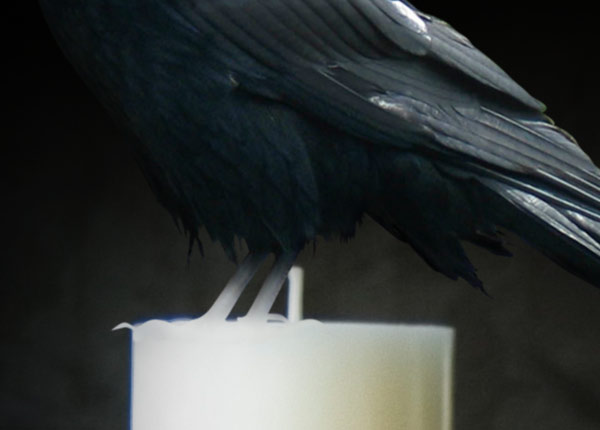 Connecting the raven with the candle