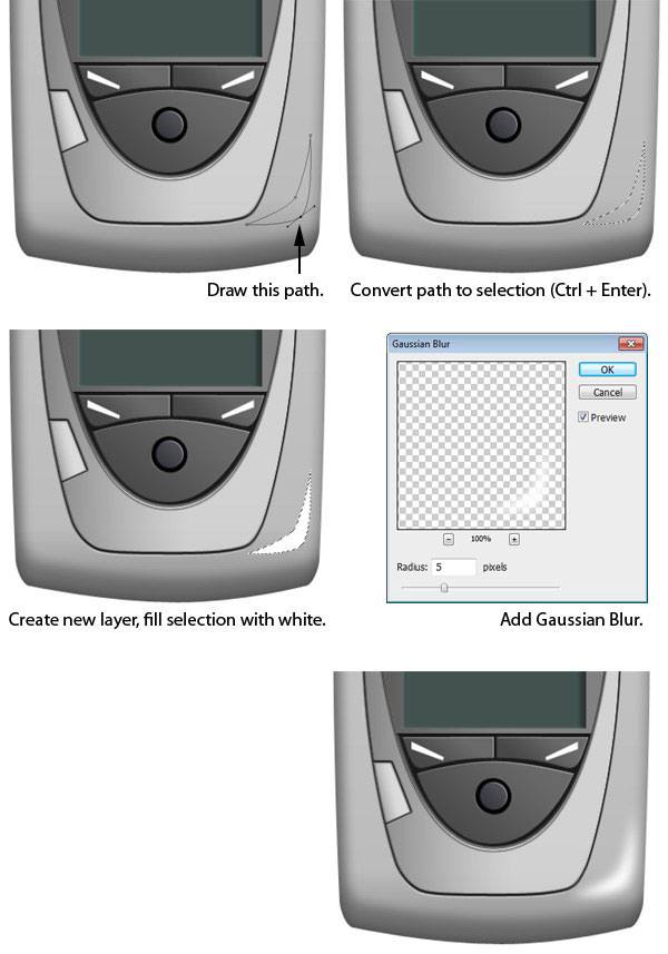 How to Draw a Realistic Cellphone using Photoshop