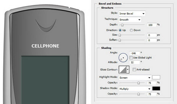 How to Draw a Realistic Cellphone using Photoshop