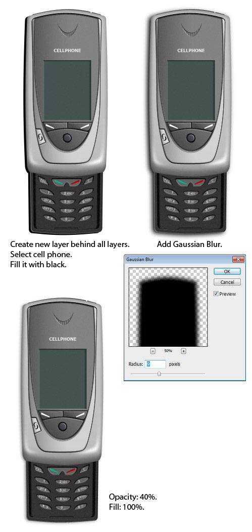 How to Draw a Realistic Cellphone using Photoshop