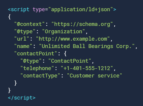 Structured data code example