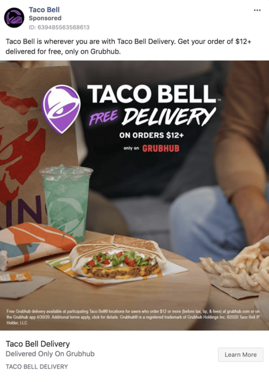 Taco Bell delivery ad