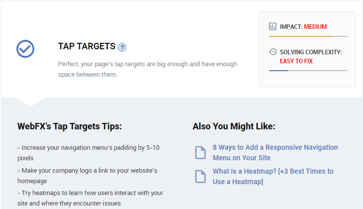 tap target seo checker