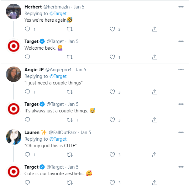 target replies comments