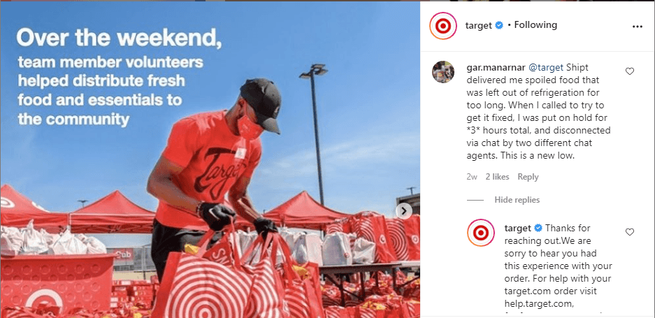 target response on social