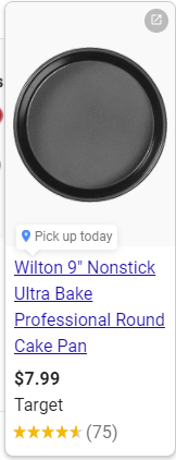 Google Shopping Ad for a cake pan from Target