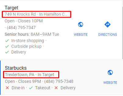 target starbucks listing