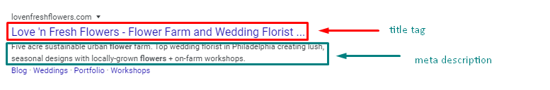 title meta flowers