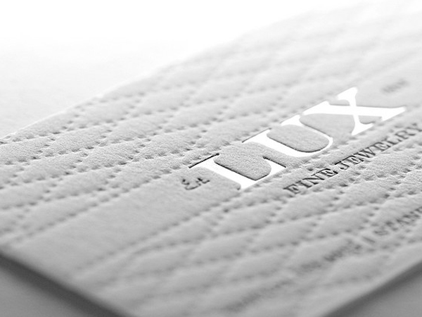 debossed card
