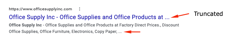 SEO listing that shows a title getting cut off