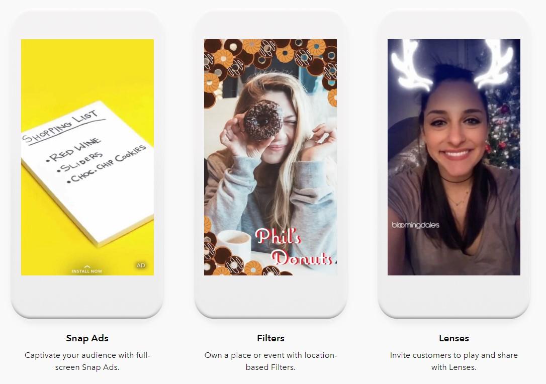 The three types of Snapchat ads