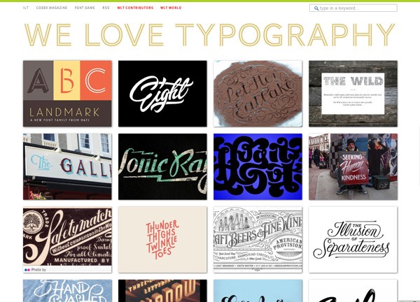 Typography Inspiration Website: We Love Typography