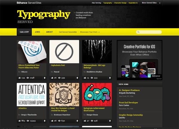 Typography Inspiration Website: Typography Served Gallery