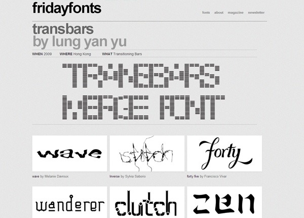 Typography Inspiration Website: fridayfonts