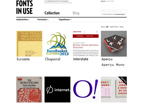 Typography Inspiration Website: Fonts In Use