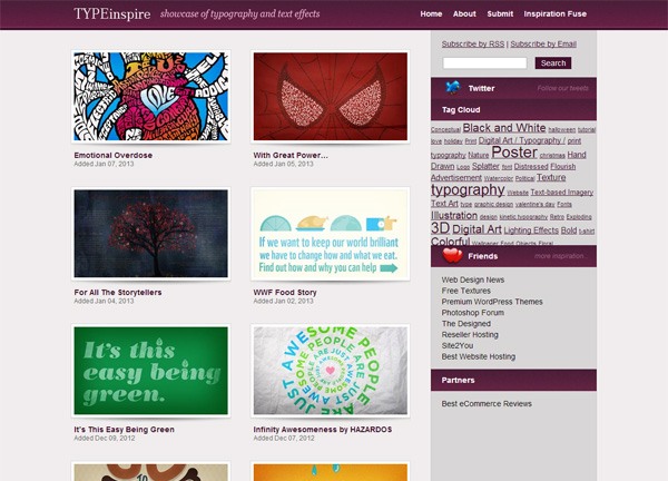 Typography Inspiration Website: TypeInspire