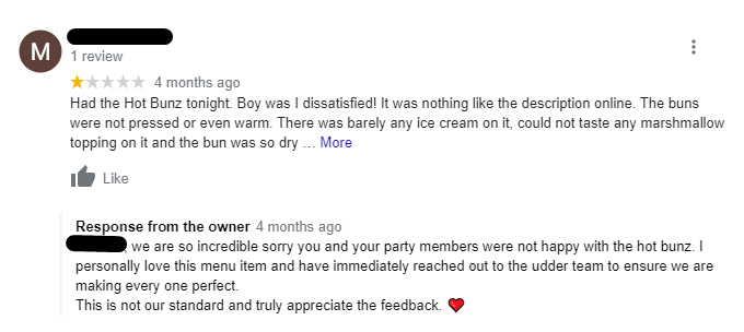 udder bar review response