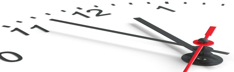 Close-up of a minimalist clock face showing a time of approximately 10:10 with shadows cast by the hour markers.