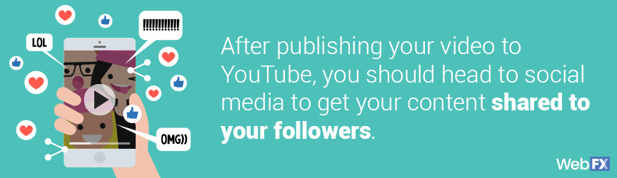 After publishing your video toYouTube, you should share your video on social media for your followers