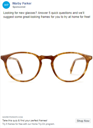 warby parker social ad