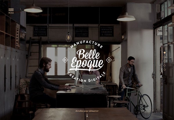 Web design with a big background: Belle Epoque