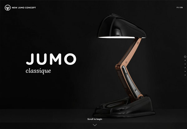 Web design with a big background: New JUMO Concept